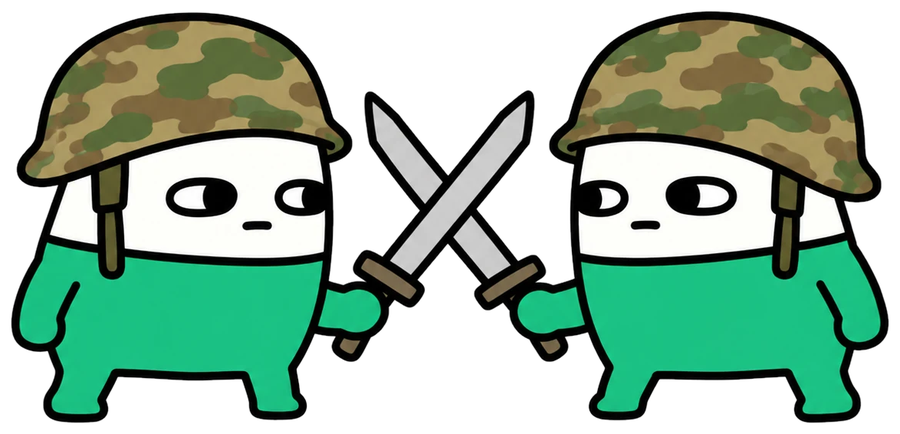 Two PvP soldiers crossing swords